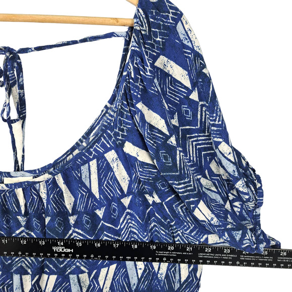 Knox Rose Dress Womens XXL Midi Boho Peasant Festival Geometric Tiered Flowy - Picture 4 of 8